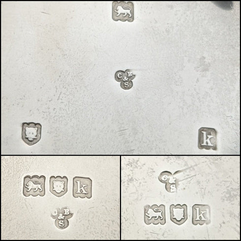 1905年 英国アンティーク 純銀(925シルバー) バチェラーティーポット3点セット 計500g Charles Boyton