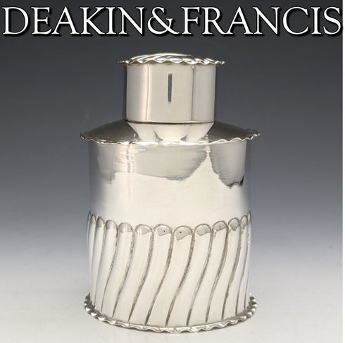 1902年 英国アンティーク 純銀(925シルバー) ティーキャディー 66g DEAKIN & FRANCIS