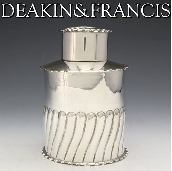 1902 British Antique Pure Silver (925 Silver) Tea Caddy 66g DEAKIN & FRANCIS