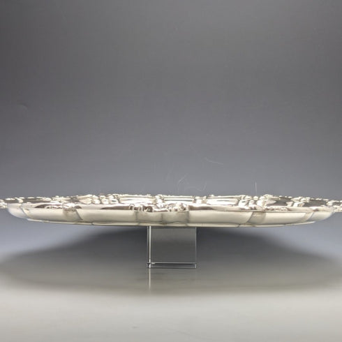 1898 年英國古董純銀(925 銀)無腿薩爾瓦直徑 30cm 670g Henry Bourne