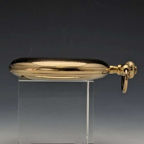 1910년경 앤티크, 작동 양호, 율리스 나르당 회중시계, K18 금 무구 헌터 케이스, 직경 54mm, 121g