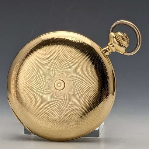 1910년경 앤티크, 작동 양호, 율리스 나르당 회중시계, K18 금 무구 헌터 케이스, 직경 54mm, 121g
