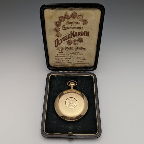 1910年頃 アンティーク 動作良好 ユリス・ナルダン 懐中時計 K18金無垢ハンター 直径54mm 121g