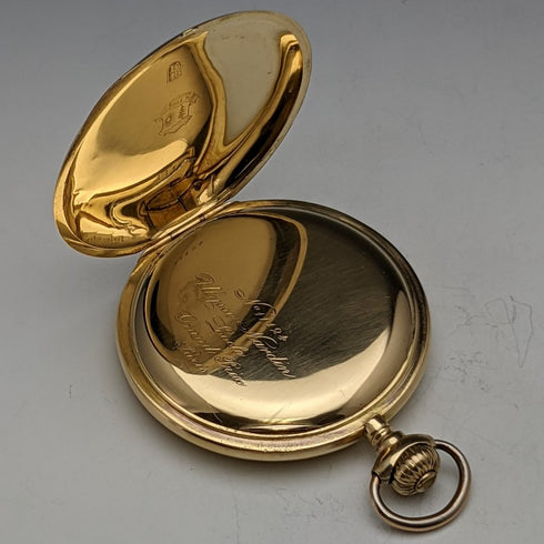 1910年頃 アンティーク 動作良好 ユリス・ナルダン 懐中時計 K18金無垢ハンター 直径54mm 121g