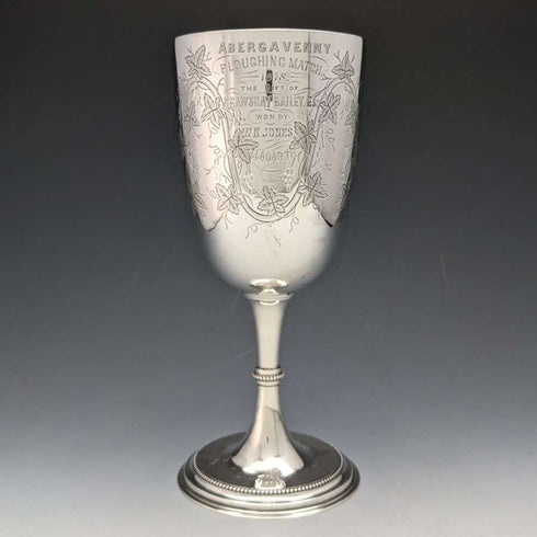 1878 年英國古董純銀(925 銀)大高腳杯 178 克 Rolason Brothers