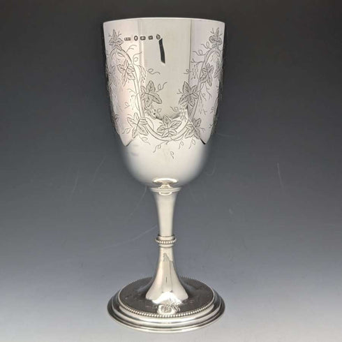 1878 年英國古董純銀(925 銀)大高腳杯 178 克 Rolason Brothers