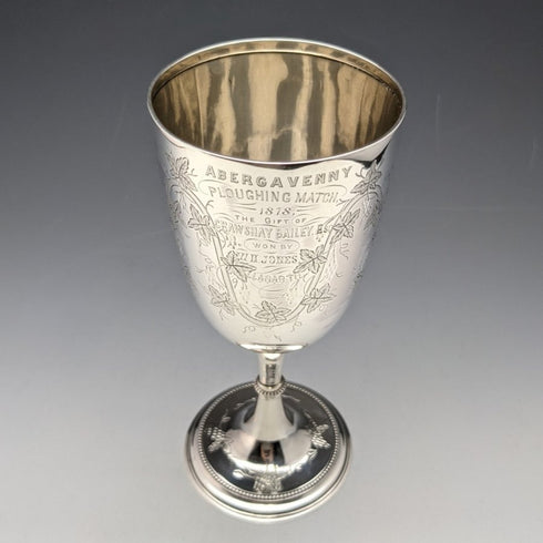 1878 年英國古董純銀(925 銀)大高腳杯 178 克 Rolason Brothers