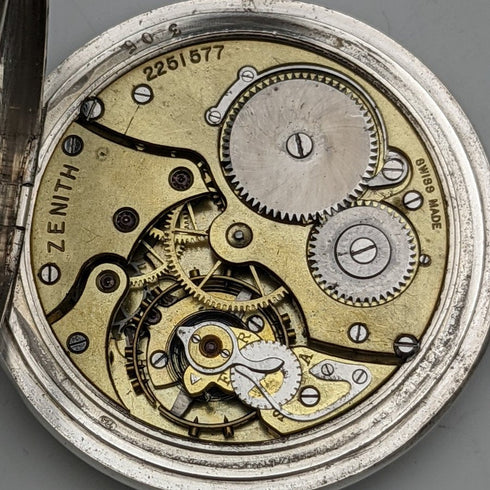 1918 古董加工品真力時純銀錶殼軍事風格懷錶