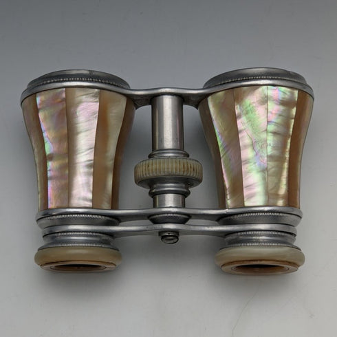 German vintage mother of pearl decoration opera glasses binoculars original case