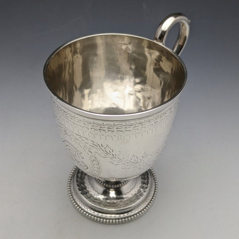 1862 British Antique Pure Silver (925 Silver) Mug 133g Henry Wilkinson