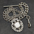 Around 1900 British Antique Pure Silver (925 Silver) Albert Chain 56g Pure Silver Emblem Fob