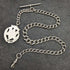 Cadena Albert de plata de ley (925) antigua inglesa, c. 1900, 56 g, con dije emblema de plata de ley