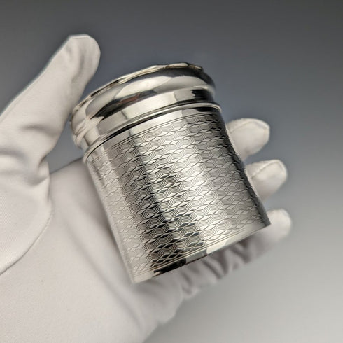 1912年 英国アンティーク 純銀(925シルバー) ティーキャディー 90g W G Sothers