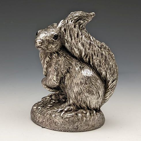 Sterling Silver Sculpture Squirrel Object 263g Height 8.5cm British Country Artists
