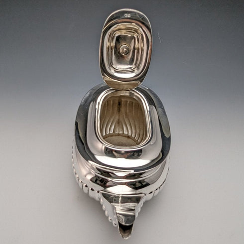 1906年 英国アンティーク 純銀(925シルバー) ティーポット 394g Barker Brothers