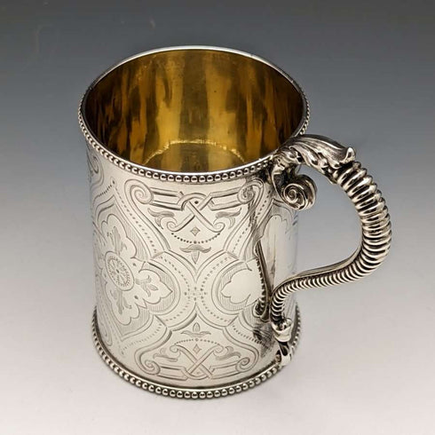 1864 年英國古董純銀(925 銀)馬克杯 154 克羅伯特哈珀