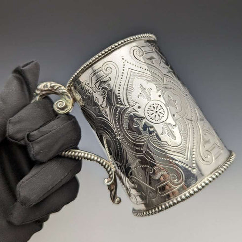 1864 年英國古董純銀(925 銀)馬克杯 154 克羅伯特哈珀