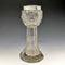Jarrón de cristal tallado con decoración de plata de ley, antiguedad británica de 1910, 383 g, C C May & Sons
