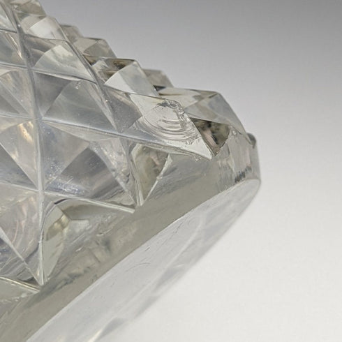 1901年 英国アンティーク 純銀装飾 カットグラス 花瓶 598g GE Walton & Co