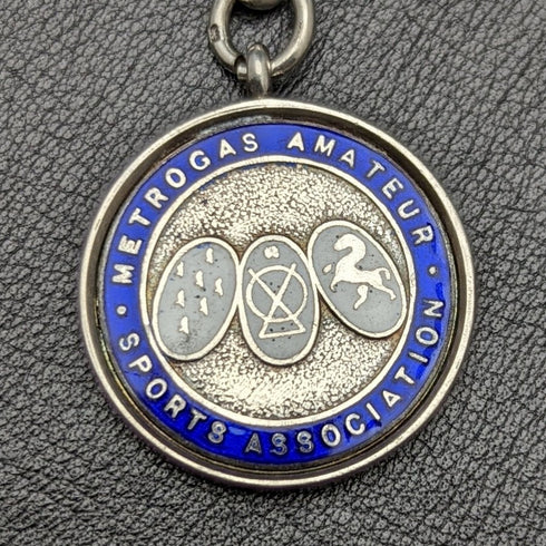 1920年代 英国アンティーク 極太 純銀(925シルバー)アルバートチェーン 75g メダルフォブ