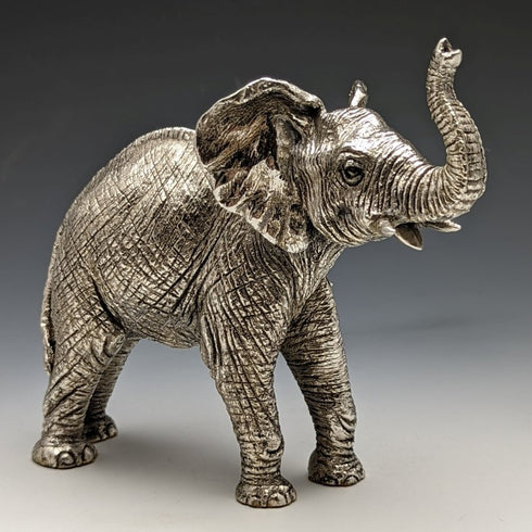 純銀張り彫刻 小象 オブジェ 277g 英国 カントリーアーティスト社