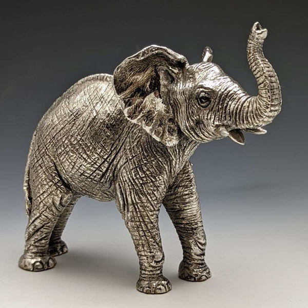 Escultura de pequeño elefante chapada en plata, 277 g, Country Artists, Reino Unido