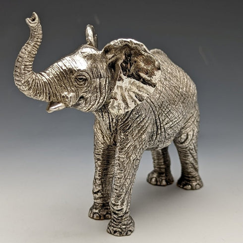 純銀張り彫刻 小象 オブジェ 277g 英国 カントリーアーティスト社