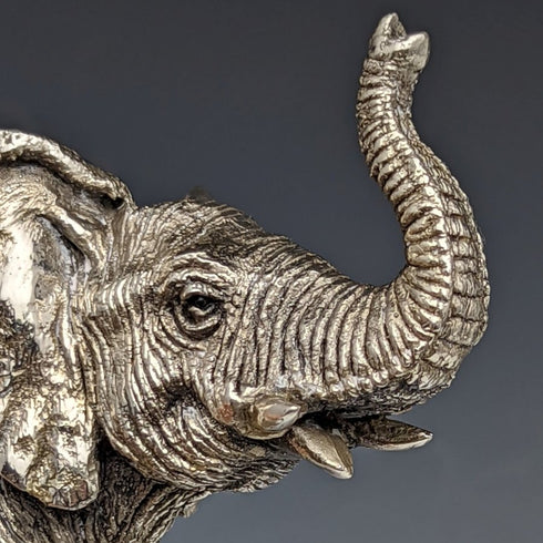 純銀張り彫刻 小象 オブジェ 277g 英国 カントリーアーティスト社