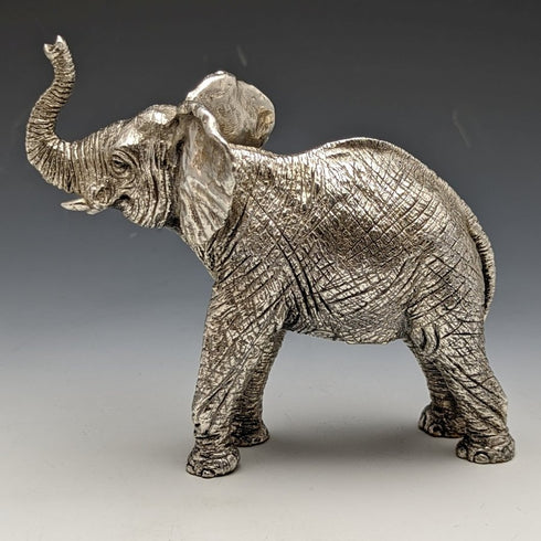 純銀張り彫刻 小象 オブジェ 277g 英国 カントリーアーティスト社
