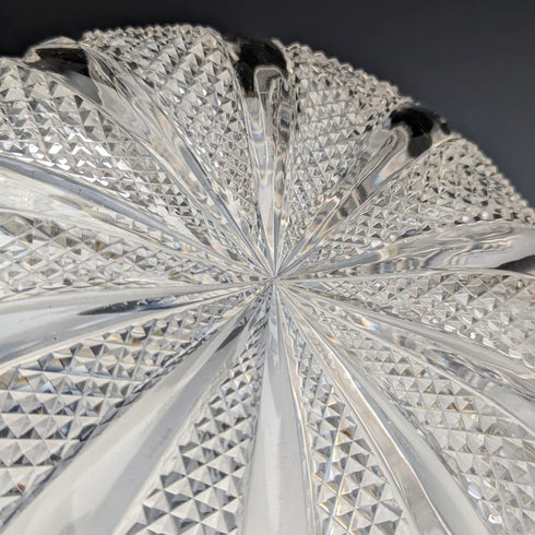 1910年 英国アンティーク 純銀リム カットグラス フルーツボウル 1853g John Grinsell & Sons