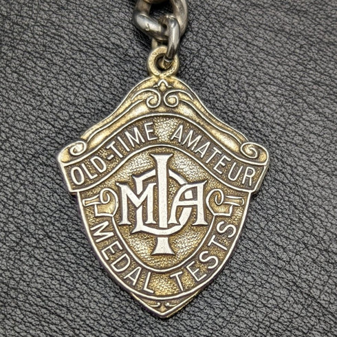 Around 1900 British Antique Pure Silver Thick Albert Chain 80g Medal Fob