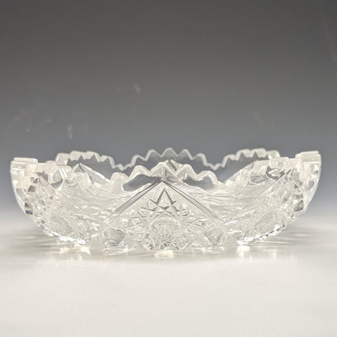 1925年 英国ヴィンテージ カットグラスボウルペア 純銀フォークセット 箱入り Adie Brothers