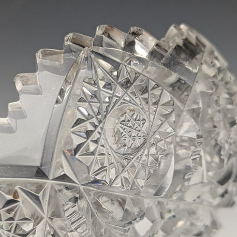 1925年 英国ヴィンテージ カットグラスボウルペア 純銀フォークセット 箱入り Adie Brothers