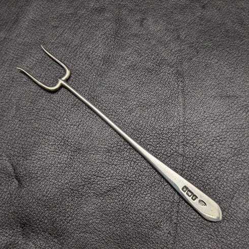 1925年 英国ヴィンテージ カットグラスボウルペア 純銀フォークセット 箱入り Adie Brothers