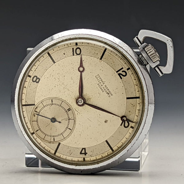 (整備済)ヴィンテージ 動作良好 ユリス・ナルダン アールデコ ステンレスケース 懐中時計