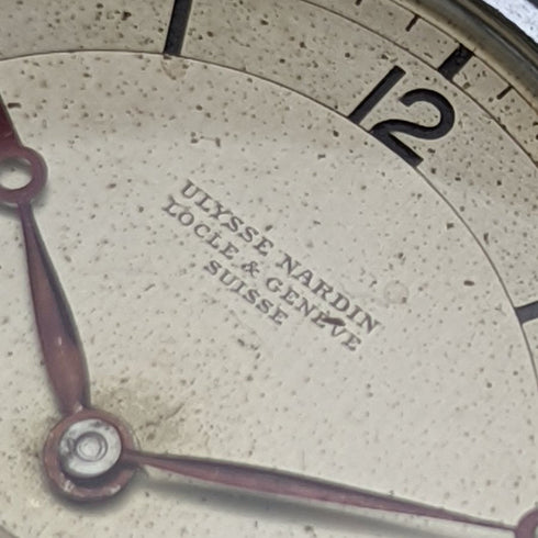 (整備済)ヴィンテージ 動作良好 ユリス・ナルダン アールデコ ステンレスケース 懐中時計