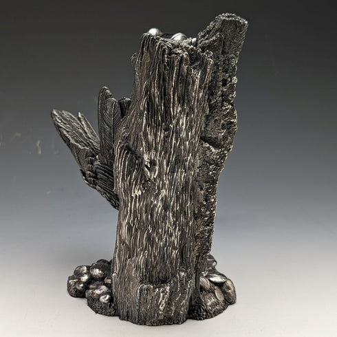 Sterling Silver Sculpture Little Bird and Faucet Figurine 567g Height 15cm UK Country Artists