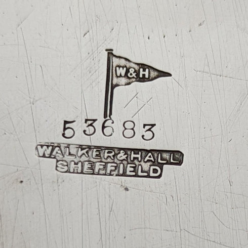 1929年 英国ヴィンテージ 純銀(925シルバー) サルヴァ 直径26cm 521g Walker & Hall