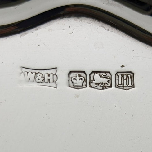 1929年 英国ヴィンテージ 純銀(925シルバー) サルヴァ 直径26cm 521g Walker & Hall