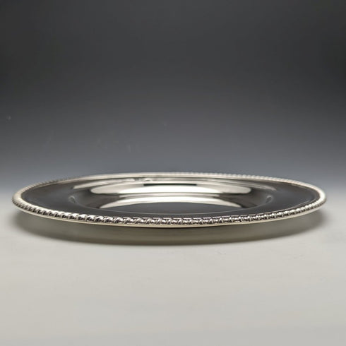 1928 British Vintage Pure Silver (925 Silver) Dinner Plate Diameter 23.5cm 496g Walker&Hall