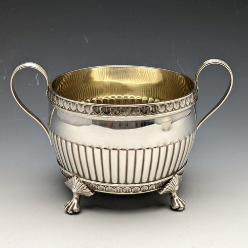 1909 antique Swedish pure silver (800 silver) sugar pot & cream jug set total 367g