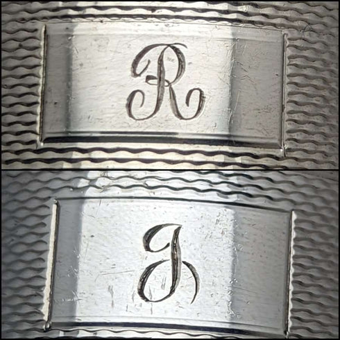 Around 1960 British Vintage Pure Silver (925 Silver) Napkin Ring Pair WH Manton Boxed