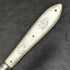 1895 British Antique White Pearl Shell Handle Pure Silver Blade Folding Pen Knife Mappin Brothers