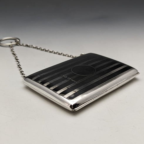 1913 年英國古董純銀名片夾帶鏈條 73 克 William Henry Sparrow