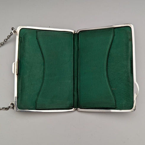 1913 年英國古董純銀名片夾帶鏈條 73 克 William Henry Sparrow