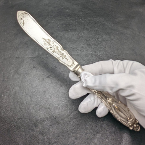 1850年頃 英国アンティーク シルバープレート ナイフx9セット Harrison Brothers & Howson 箱入り