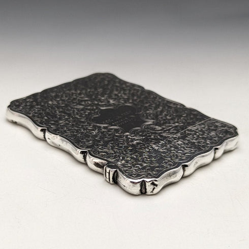 1884 年英國古董純銀(925 銀)花卉雕刻名片盒 68 克 George Unite