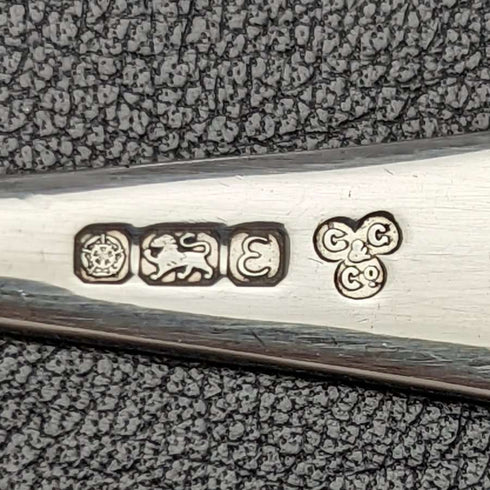 1979年英国制纯银(925银)火车雕刻茶匙6件套 C&C Co 原装盒装