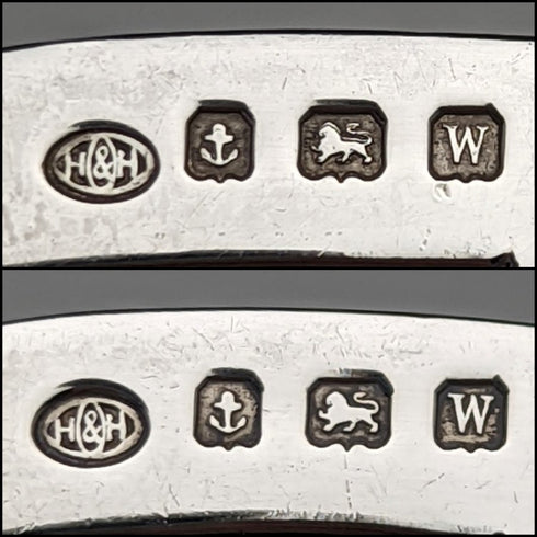 1921 年英國古董純銀(925 銀)吐司架一對總計 216 克 Hukin & Heath