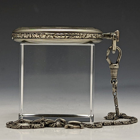 復古好做工 Cima 銀盤錶殼機械懷錶帶鏈條